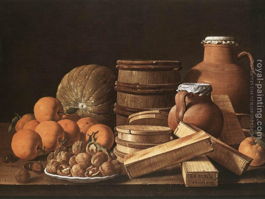 Luis Egidio Melendez : Still Life with Oranges and Walnuts